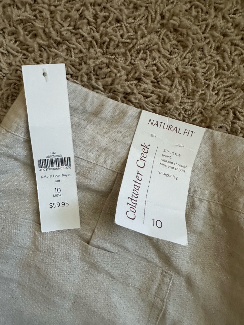 Linen pant women's size 10